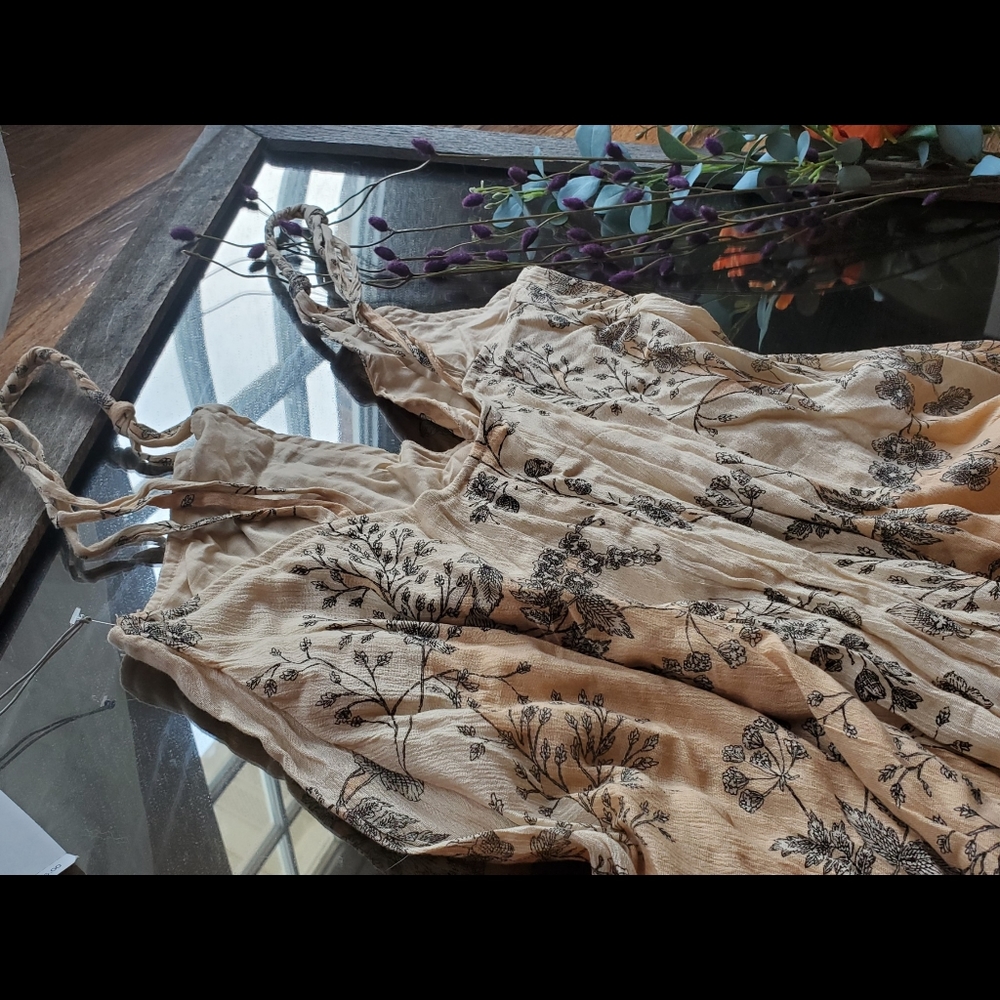 NWT O'Neill Floral Beachy Linen Sun Dress - Picture 6 of 9